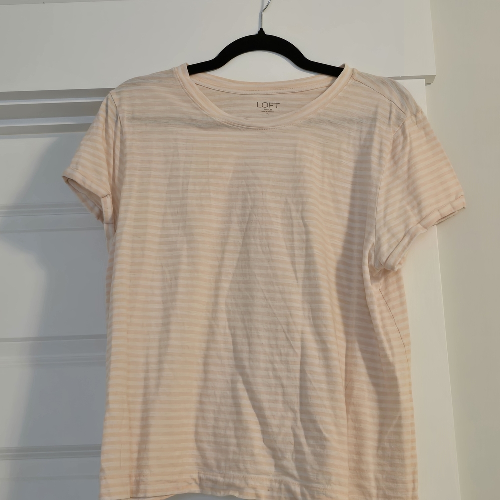 LOFT Striped Orange T-Shirt